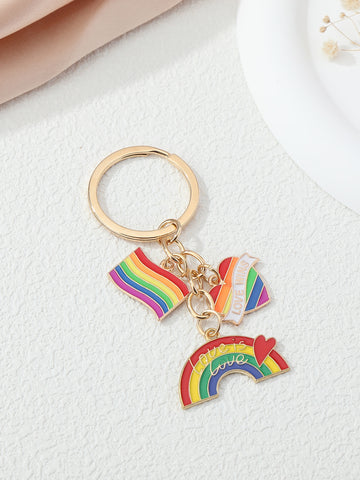 Express your pride and show your support with our Rainbow Heart Charm Keychain. Perfect for daily use, this stylish accessory is a great way to add a pop of color to your keys. Made with high-quality materials, it is durable and long-lasting, making it the perfect statement piece for those who support love and equality.