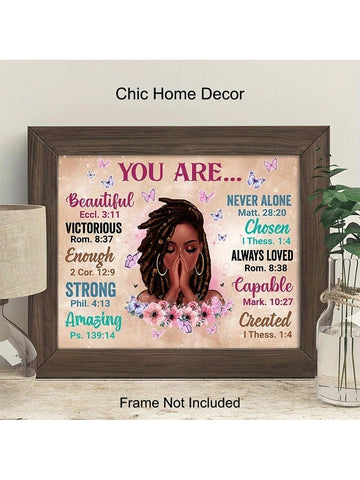 Divine Inspirations: African American Christian Wall Art Gifts for Women - Un Frame Canvas Poster