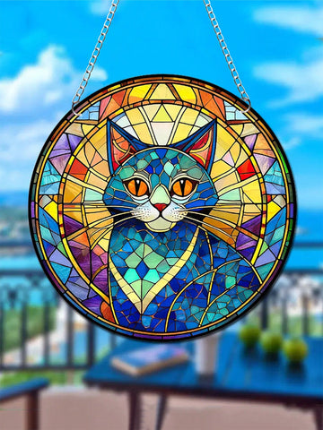 Purrfect Addition: Cat Acrylic Wall Hanging Sign for Home and Garden Decor