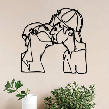 Enhance your home decor with our Love is Love Metal Wall Art. Featuring a gay couple, this piece celebrates love and acceptance. Made of high-quality metal, it's the perfect gift for the LGBT community. Show your support and spread love with this beautiful art piece.