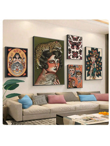 Punk Girl Love is Blind Dive Free Waterproof Paper Sticker - Un Frame Canvas Poster Home Decor