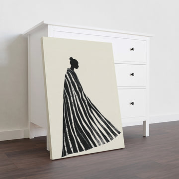 Elevate your living space with this Black and White Striped Silhouette Wall Art, designed to complement modern interiors. Its striking contrast and clean lines make it an ideal centerpiece for your living room, sofa backdrop, or bedside area. Crafted to enhance ambiance without overwhelming, this piece adds a sophisticated touch to your home decor while maintaining versatile appeal.