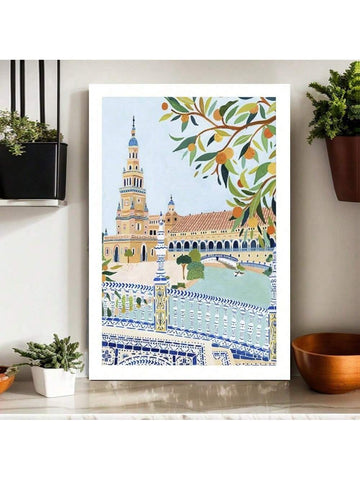 Experience the charm of Seville with our Plaza de España travel poster. This art print is the perfect addition to any home décor, and also makes for a great gift idea. Featuring stunning details and vibrant colors, this poster captures the essence of this beautiful city.