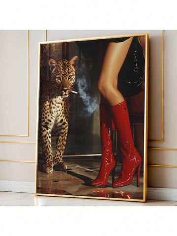 Elevate your living space with this Chic Retro Leopard Print Red Boots Wall Art. Expertly crafted on high-quality canvas, it blends luxurious high fashion with vintage flair, making a bold statement in any stylish living room. The vivid red boots paired with the iconic leopard print create a striking focal point, adding a sophisticated edge to your decor. Durable and designed for lasting vibrancy, this poster merges art and fashion seamlessly for an upscale, contemporary ambiance.