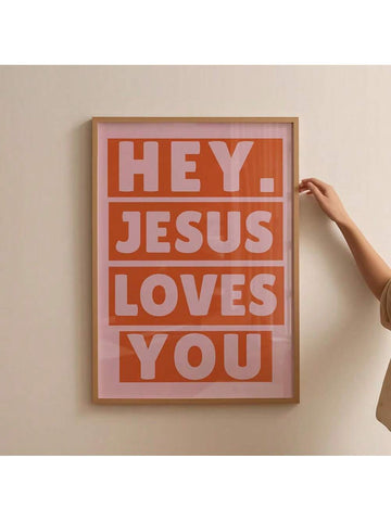 This minimalist canvas poster features a simple yet powerful "Jesus Loves You" typography design, perfect for adding a subtle spiritual touch to modern home decor. Unframed for versatile display options, it complements various interior styles while conveying a meaningful message. Ideal for those seeking contemporary Christian art that inspires and uplifts.