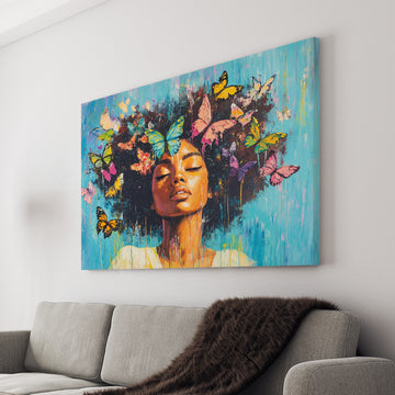 Elevate your living room, sofa backdrop, or bedside with this stunning Modern Butterfly Portrait Canvas Wall Art. Its intricate design and high-quality canvas material will add a touch of sophistication to any room. Expertly crafted to bring beauty and style to your home decor.