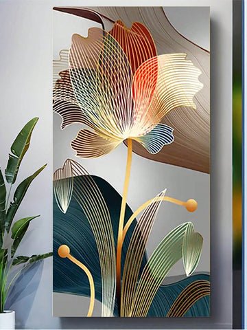 This canvas wall art print features a modern and minimalist abstract flower design, adding a touch of style to any home décor. Crafted with high-quality materials, this print will elevate the look of any room. Perfect for those who appreciate sleek and fashionable design.