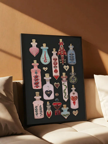 Elevate your space with the Mystical Potion Bottle Wall Art, a gothic surreal canvas print that brings an enchanting and mysterious atmosphere to any room. Crafted with intricate details and rich tones, this artwork captures the allure of fantasy and dark elegance, making it a perfect statement piece for those who appreciate unique, sophisticated home decor. Its high-quality canvas ensures lasting vibrancy and texture, enhancing your environment with a touch of magical intrigue.