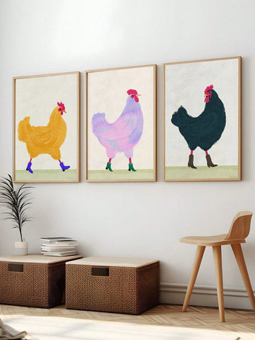 Add some quirky charm to your walls with our Yellow Chicken in Blue Boots Poster. This fun animal art will liven up any room and add aesthetic appeal to your wall decor. The perfect addition for animal lovers, this poster is sure to bring a smile to your face.