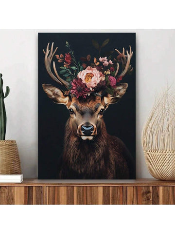 Add a touch of rustic charm to your space with our Rustic Deer Canvas Art. Featuring a stunning floral crown, this nature-inspired wall décor is perfect for any home, office, or café. The frameless design adds a modern touch while the high-quality canvas provides a lasting and durable display.
