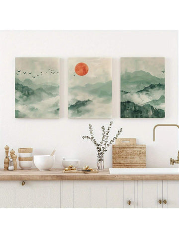 Elevate your living space with the Serene Japandi Sage Green Wall Art Set, featuring minimalist Japanese landscape canvases that blend Scandinavian simplicity with Japanese elegance. This set offers calming sage green tones that create a tranquil atmosphere while enhancing your home's style. Perfect for those seeking refined, understated decor that balances nature-inspired aesthetics with modern design principles.