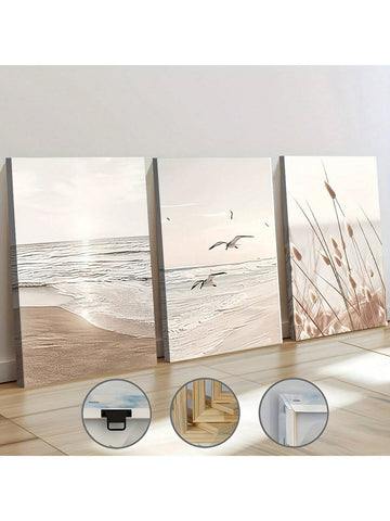 Transform your living space with the Serene Ocean Landscape Canvas Art Set, featuring three expertly framed pieces that capture the tranquil beauty of the beach. Each canvas showcases calming ocean views, bringing a sense of peace and natural elegance to your home decor. Perfectly suited for coastal-inspired interiors, this set enhances any room with its harmonious color palette and refined presentation. Elevate your environment with art that evokes relaxation and timeless seaside charm.
