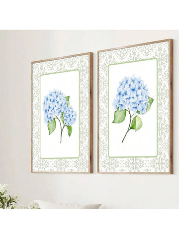 Elevate your coastal-inspired interiors with this set of two unframed canvas prints featuring delicate blue hydrangea blooms. These art pieces bring a serene, natural touch to any room, enhancing your décor with subtle color and botanical elegance. Their unframed design allows for versatile display options, making them ideal for personalized styling in living spaces, bedrooms, or offices. Crafted to complement a coastal aesthetic, these prints offer a refined way to introduce floral charm without overwhelmi