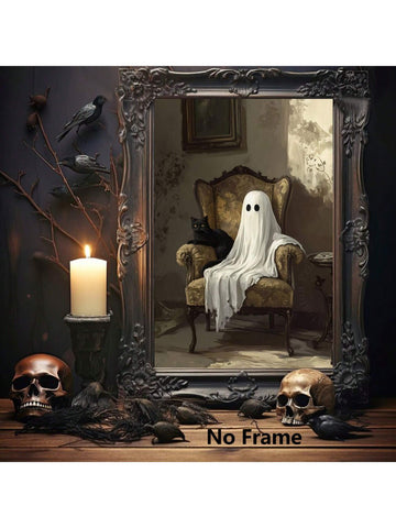 Elevate your Halloween decor with this sophisticated canvas art featuring a graceful ghost and a sleek black cat. Designed to blend spooky charm with refined style, it adds a tasteful seasonal touch to any room. Crafted with high-quality materials, this artwork ensures lasting vibrancy and elegance, making it a perfect choice for those who appreciate subtle yet impactful holiday decorations.