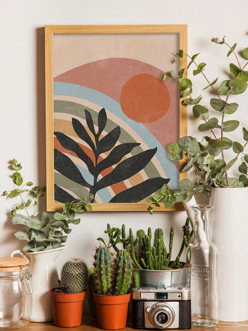 Enhance your living space with this modern and stylish Bohemian canvas art print. Perfect for adding a touch of abstract flair to your home décor, this piece is suitable for any room in your house or office. Complete your interior design with this unique and contemporary wall décor.