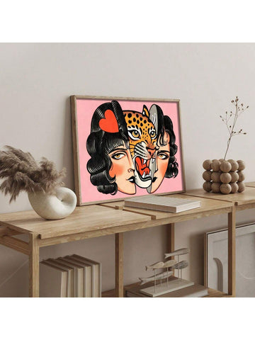 This vintage-inspired 'Love Is Evil' tiger canvas art poster is a unique, frameless wall decor piece that will add a touch of style to any space. Made with high-quality materials, this modern poster features a bold tiger design and the phrase 'Love Is Evil,' making it the perfect addition to any room looking for a statement piece.