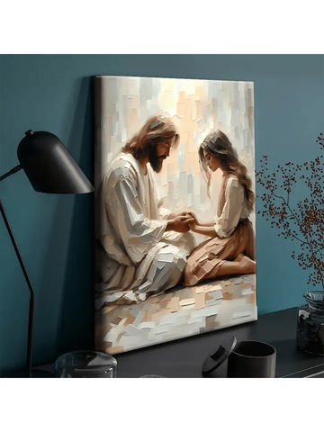 This canvas poster features a wrapped wooden frame and a modern Christian artwork celebrating the comfort and connection found in faith. The high-quality materials and design provide a beautiful and meaningful addition to any space. Experience the benefits of inspiration and reflection with this unique piece.