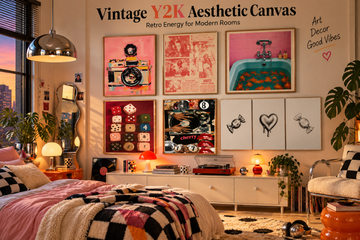 Vintage Y2K Aesthetic Canvas: Retro Energy for Modern Rooms