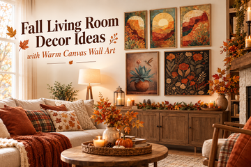How to Decorate Your Living Room for Fall with Warm Canvas Wall Art _ JoseCollection
