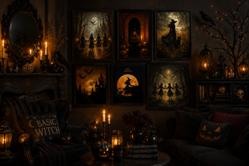 Halloween Witch Canvas Wall Art: A Dark and Enchanting Touch for Your Home