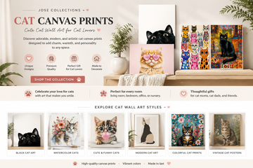 Cat Canvas Prints | Cute Cat Wall Art for Cat Lovers