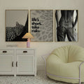 1-3pcs Black & White Leopard Print 