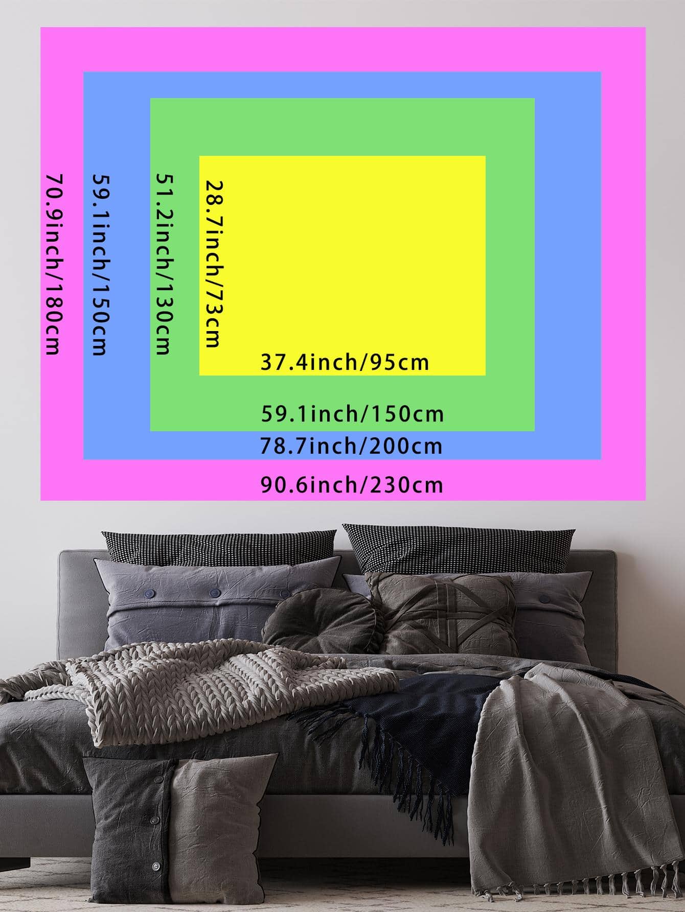 Van Gogh style wall tapestry displayed as bedroom room decor