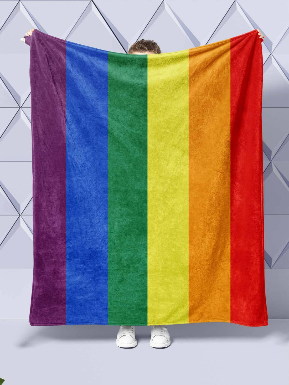 Experience warmth and comfort with our Rainbow Love flannelette blanket. Made with LGBT pride, this cozy blanket adds a colorful touch to any living space. Perfect for snuggling on the sofa or keeping warm in bed. Embrace love and diversity with this must-have home accessory.