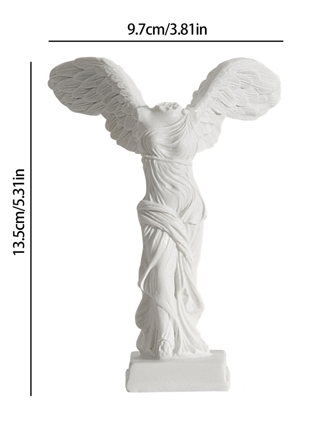 Add a touch of elegance to your office or garden with our Graceful Victory statue. Modeled after the Roman-Greek goddess Victoria, this exquisite piece exudes grace and victory. Made with durable materials, it is perfect for both indoor and outdoor display. A must-have for any art or history enthusiast.