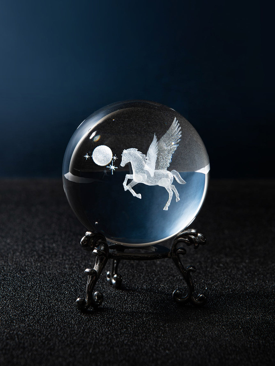 This stunning table decor, the Magical Pegasus 3D Crystal Ball, adds a touch of enchantment to any space. Crafted from high-quality crystal, this detailed 3D sculpture captures the beauty and grace of the mythical Pegasus. A perfect addition to your home or office, this crystal ball is sure to inspire and captivate.