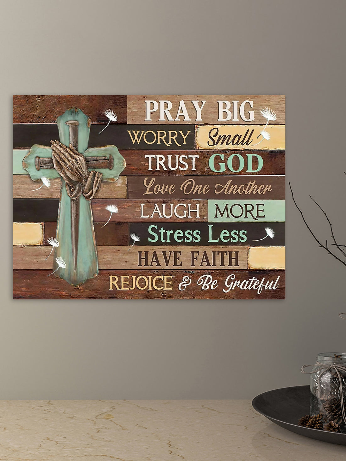 Enhance the look of your bedroom and living room with our Vintage Wooden Texture Jesus Cross Canvas Print. The inspirational wall art offers a touch of elegance with its vintage wooden texture, while the depiction of Jesus on the cross serves as a constant reminder of faith and love. Perfect for adding a meaningful touch to your home decor.