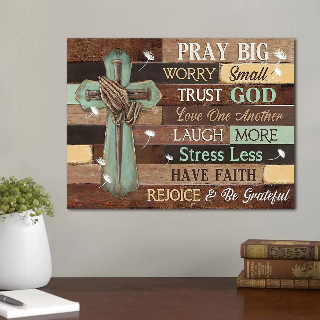 Enhance the look of your bedroom and living room with our Vintage Wooden Texture Jesus Cross Canvas Print. The inspirational wall art offers a touch of elegance with its vintage wooden texture, while the depiction of Jesus on the cross serves as a constant reminder of faith and love. Perfect for adding a meaningful touch to your home decor.