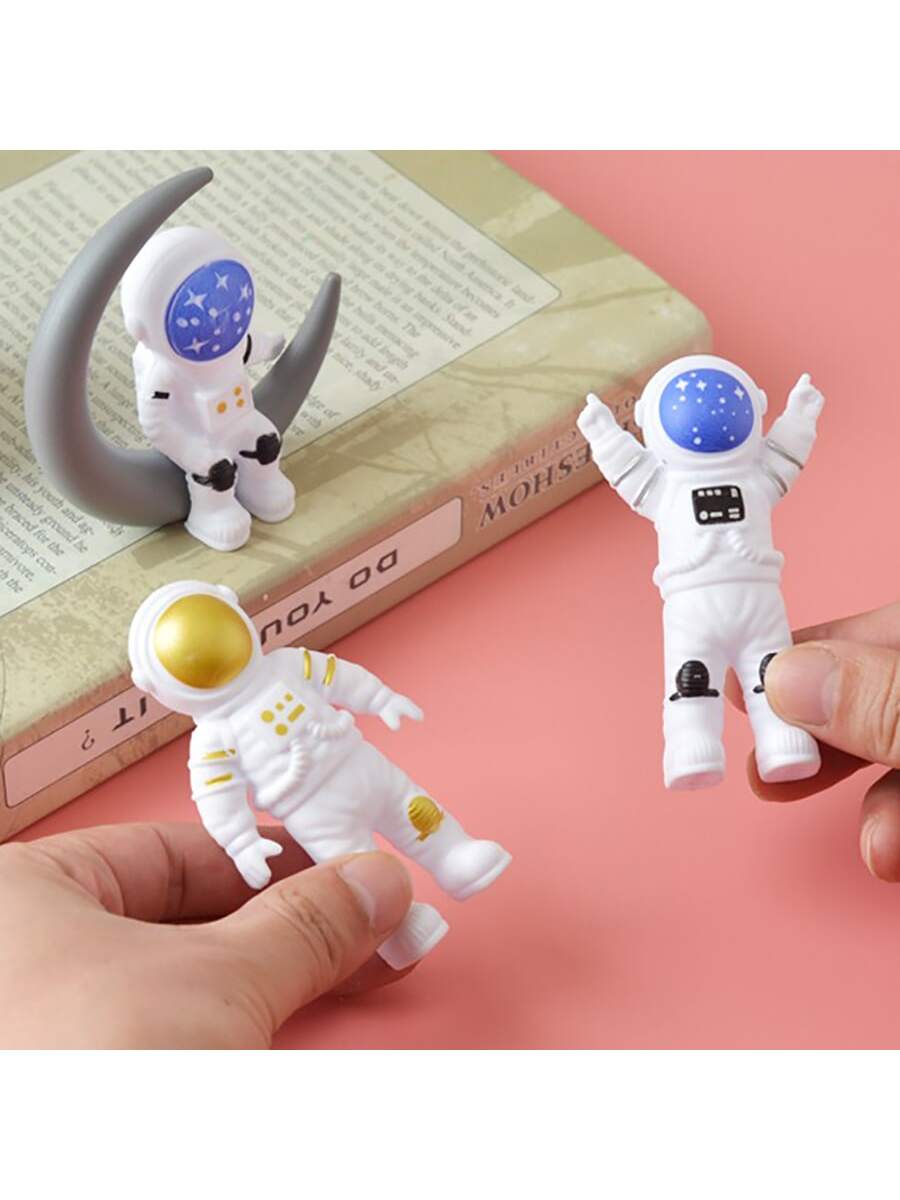 Embark on an out-of-this-world adventure with our set of four adorable astronaut figurine miniatures. These cute and detailed figurines are perfect for any space enthusiast or as a unique gift. Made with high quality materials, these miniatures are a must-have for any space collection.