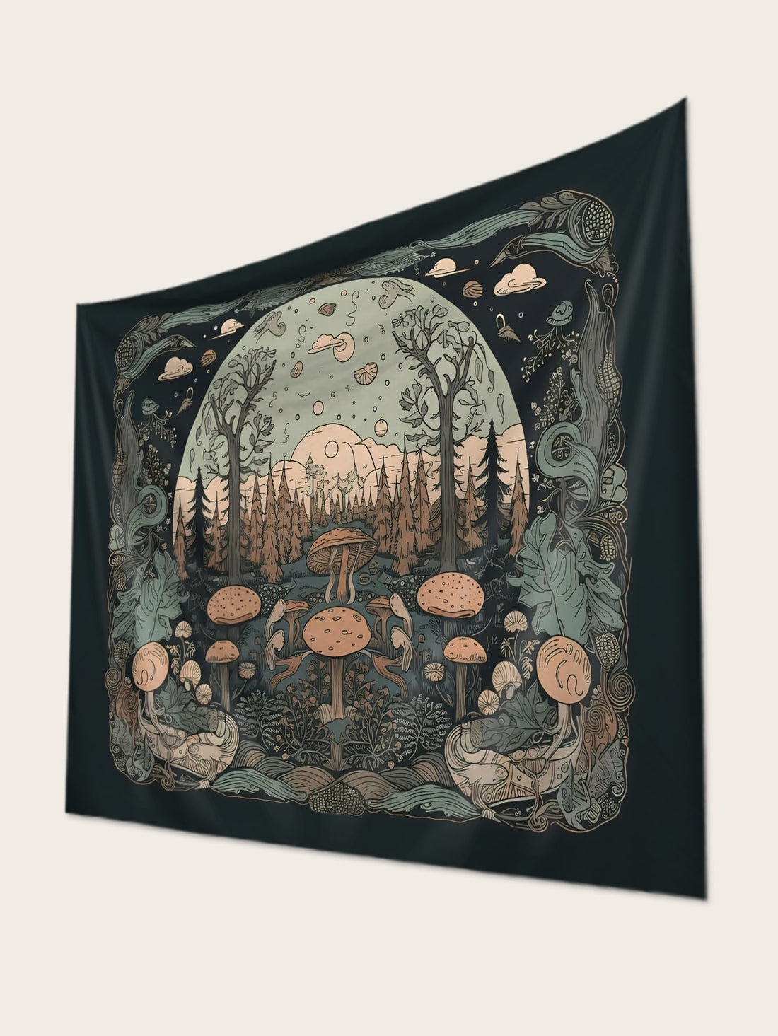 Bring a touch of nature into your home with our Mushroom Magic Tapestry. Featuring a modern and stylish design, this tapestry will transform your living space into a peaceful and serene oasis. Made with high-quality materials, it is both durable and easy to hang. Enhance your decor with this unique and versatile tapestry.