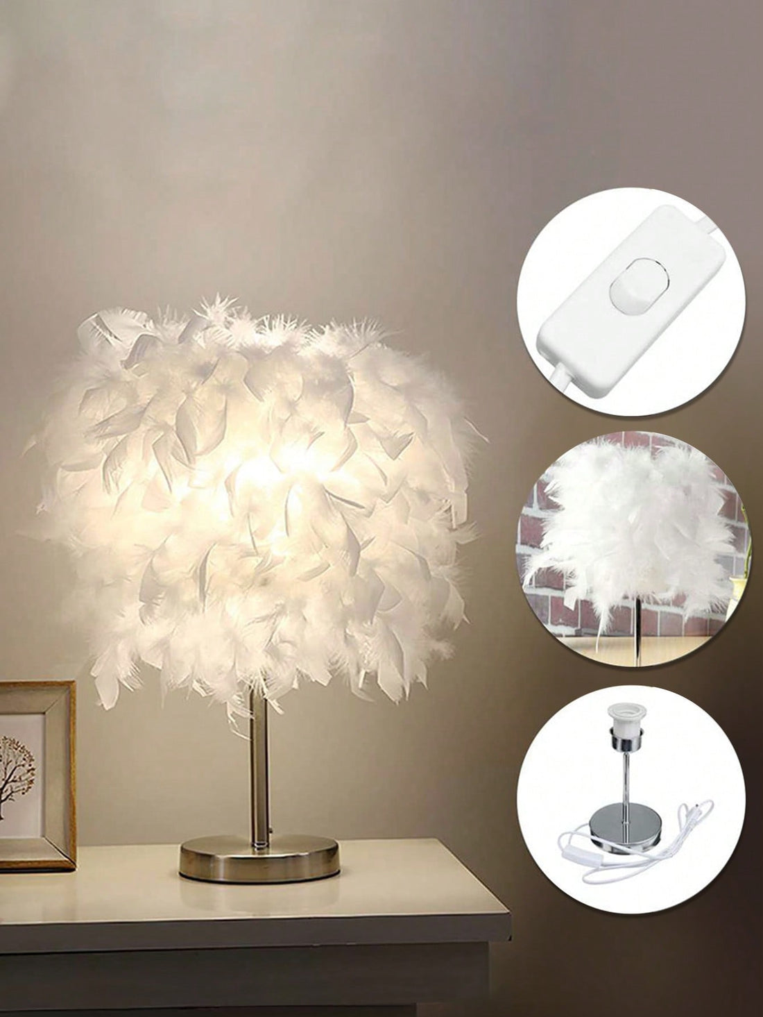 Enhance the ambiance of your bedroom with our European Elegance Feather Table Lamp. Featuring delicate feathers and a sophisticated design, this lamp adds a touch of romance to any space. Create a cozy and intimate atmosphere for a peaceful night's sleep.