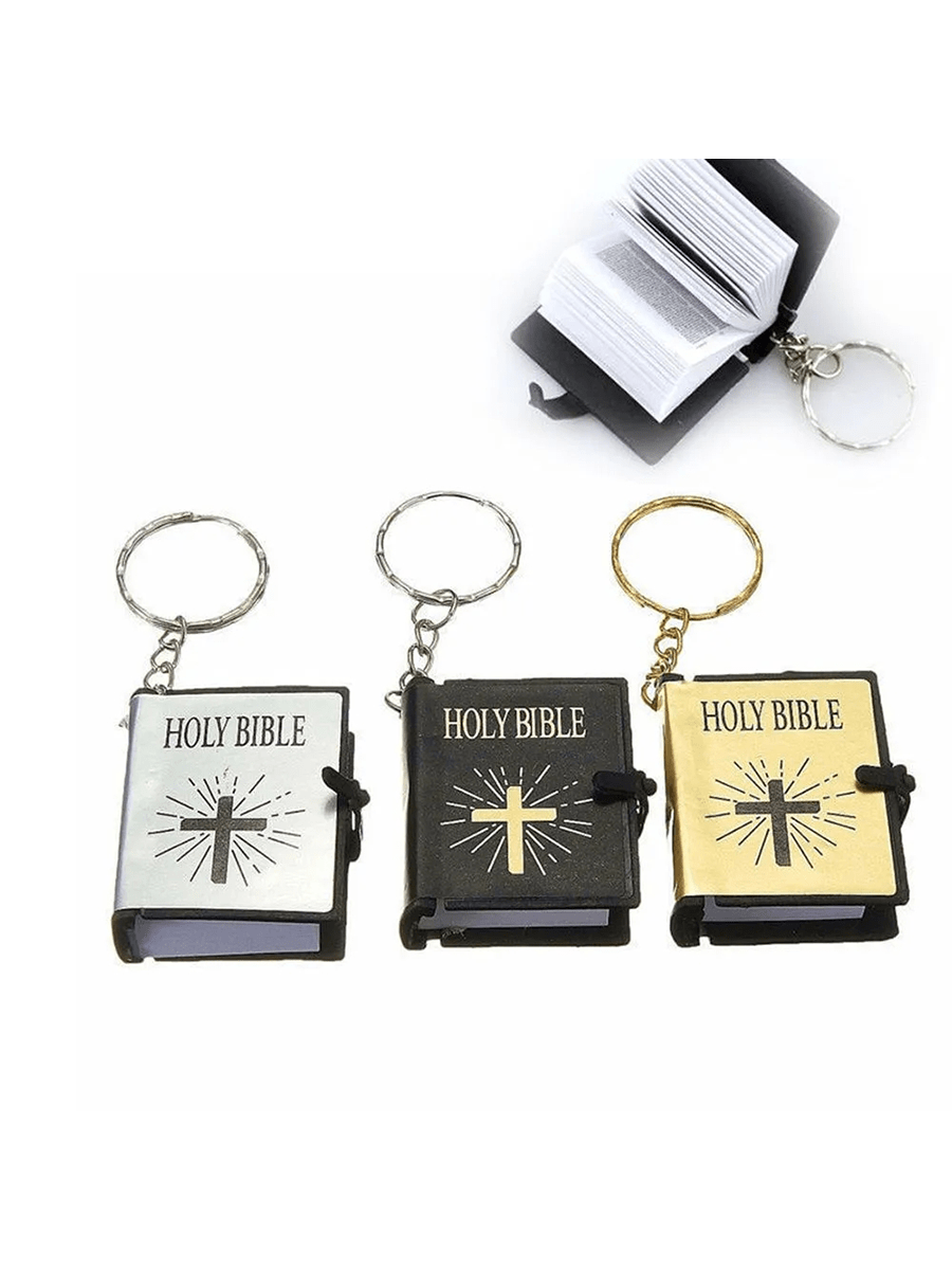 Take your faith with you wherever you go with the Mini Holy Bible Keychain. This portable keychain contains a miniature version of the Holy Bible, providing a constant reminder of your beliefs. Perfect for everyday use or as a thoughtful gift for any religious individual.