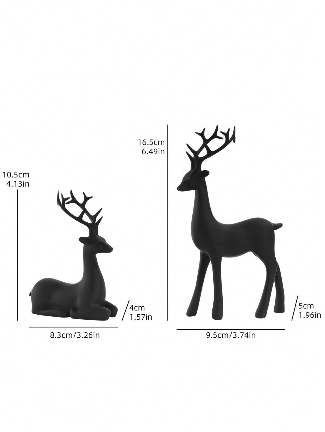 Add a touch of elegance to your home decor with this Black Deer Figurine Set. Crafted with intricate details, these stunning table ornaments will make a beautiful addition to any space. Made of high-quality materials, they are durable and long-lasting.