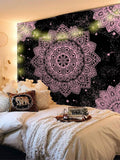 Yoga room decor wall hanging with printed mandala cloth