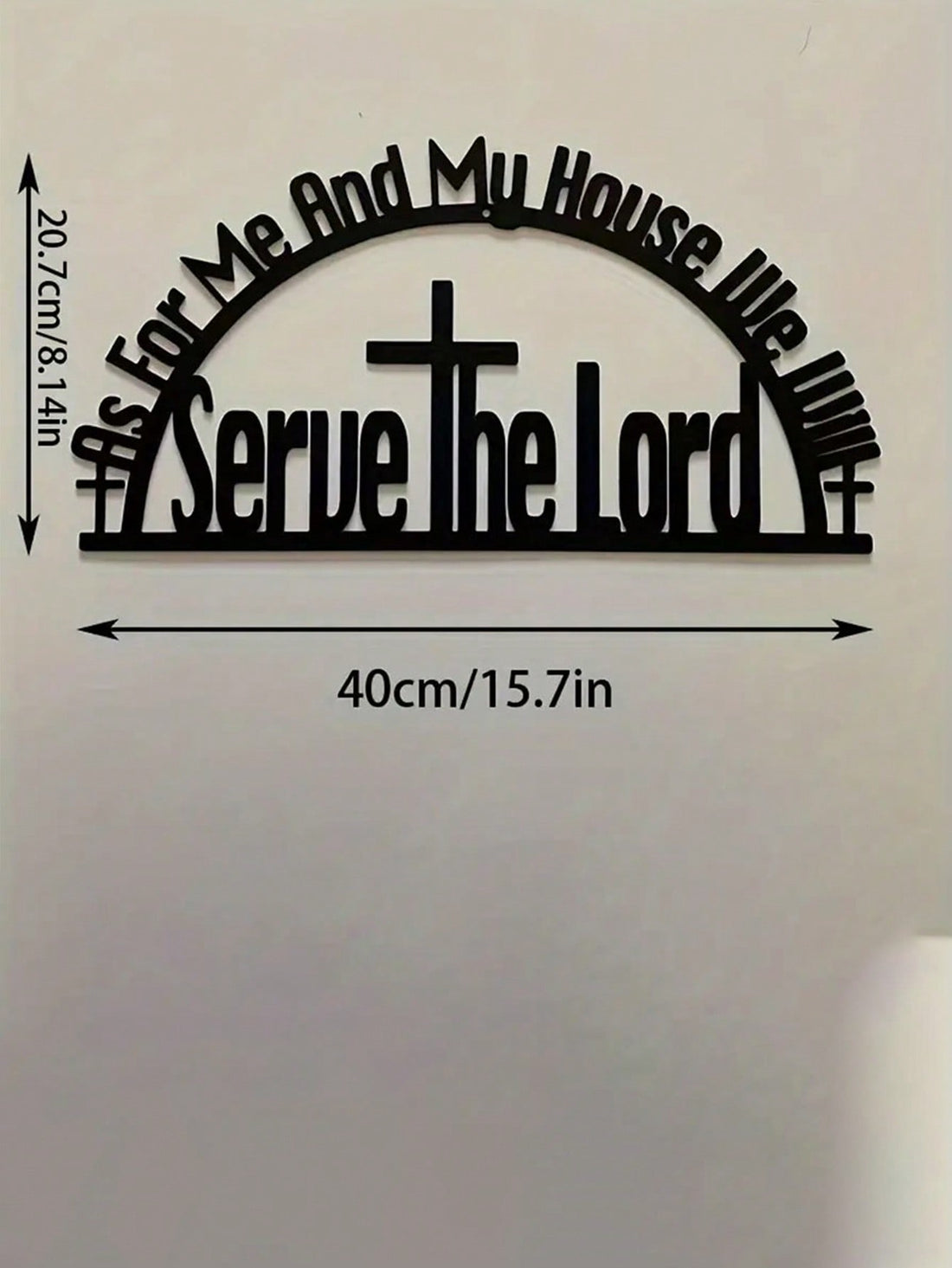 Enhance your space with this stunning Metal "Serve The Lord" Wall Decoration. Made with high-quality metal, this Christian wall art is perfect for adding a touch of inspiration to your home, office, or restaurant. Its unique hanging design adds a modern touch to any room.&nbsp;