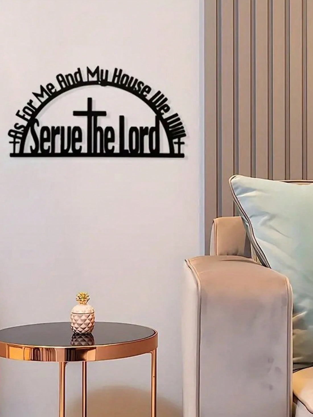 Enhance your space with this stunning Metal "Serve The Lord" Wall Decoration. Made with high-quality metal, this Christian wall art is perfect for adding a touch of inspiration to your home, office, or restaurant. Its unique hanging design adds a modern touch to any room.&nbsp;