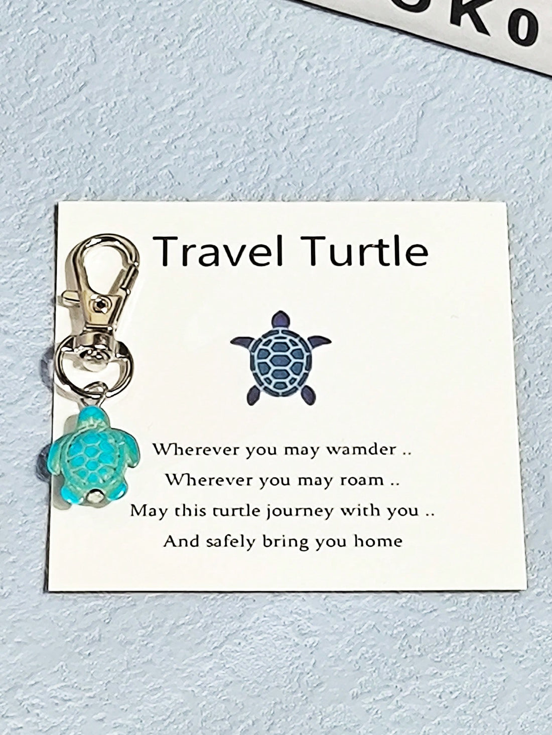 This turquoise turtle keychain is more than just a stylish accessory - it's your loyal emotional support companion for every journey. Attach it to your keys or bag to remind yourself that you are never alone. Made with durable materials, it's perfect for travel and everyday use.