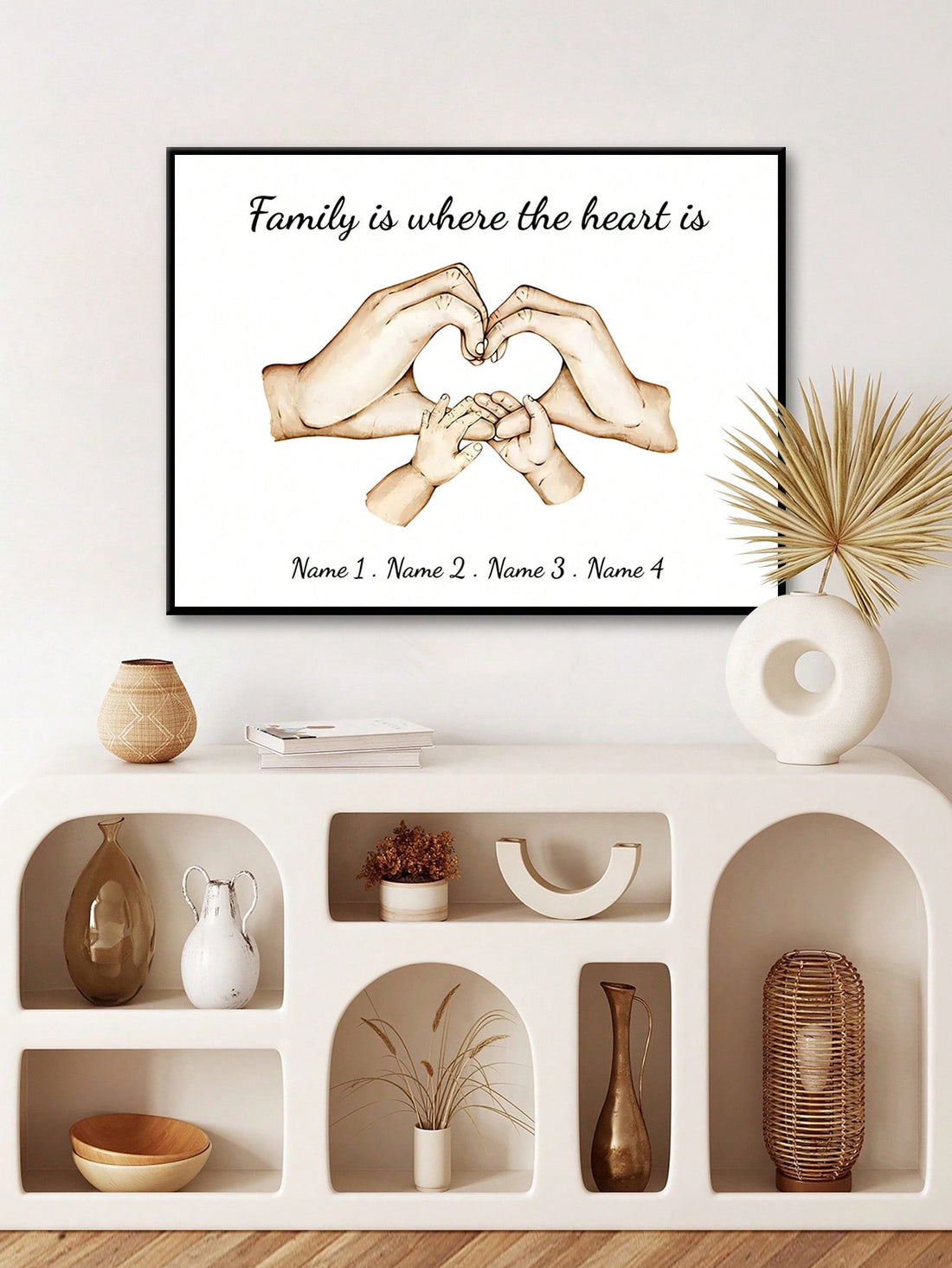 Celebrate the special bond between parents and child with our Family Love canvas wall art. This personalized piece features a beautiful watercolor design of intertwined handprints, representing the love and connection within a family. Perfect for the bedroom or living room, it adds a heartfelt touch to any home.