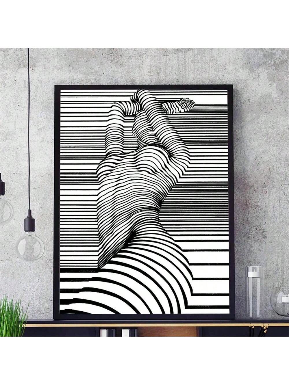 Add a sophisticated touch to your living room or home decor with our Abstract Black and White Striped Canvas Poster. The perfect gift for any art lover, this unique piece adds a stylish and modern touch to any room. With no frame necessary, it's easy to hang and instantly elevate your interior design.