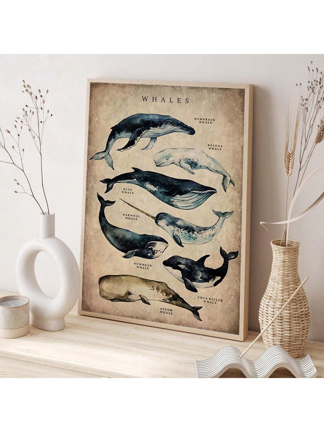 Introduce a touch of the ocean to your home decor with our Abstract Marine Life Canvas Print. Featuring a stunning design of whales and fish, this wall art is perfect for any room and adds a unique, artistic element to your space. Plus, it makes a perfect gift for any occasion.