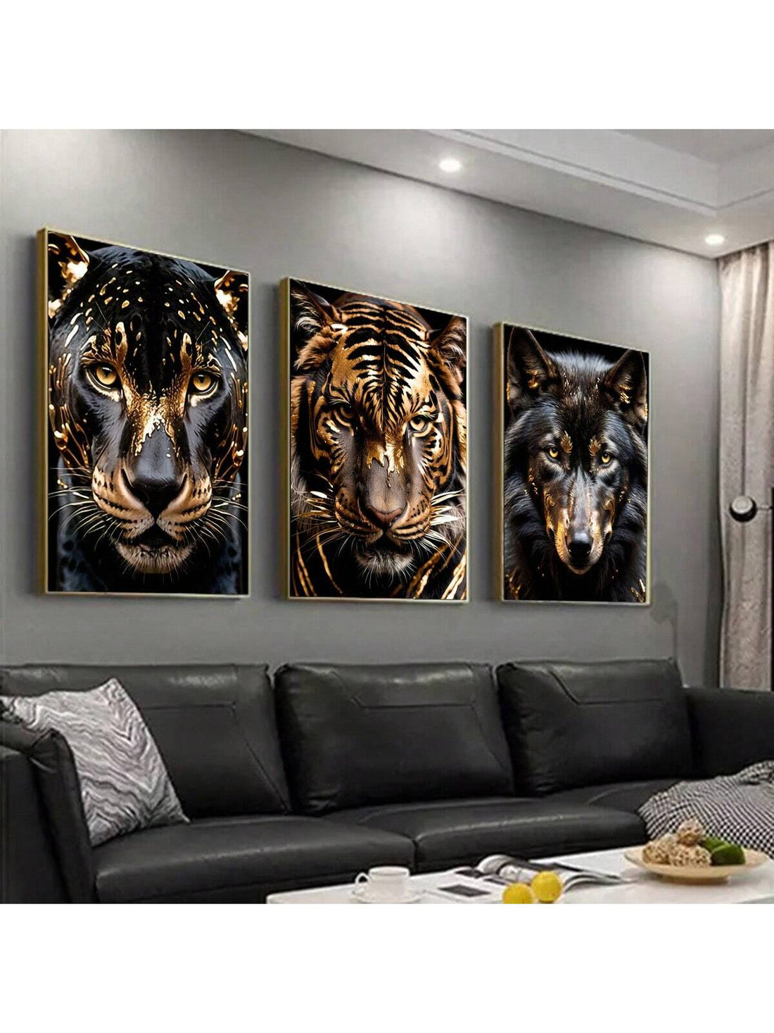 Transform your space with our stunning Black and Golden Animal Wall Art Canvas Poster. Featuring intricate designs and bold colors, it's the perfect addition to your bedroom or living room. Elevate your decor and give the gift of style with this stunning wall art.