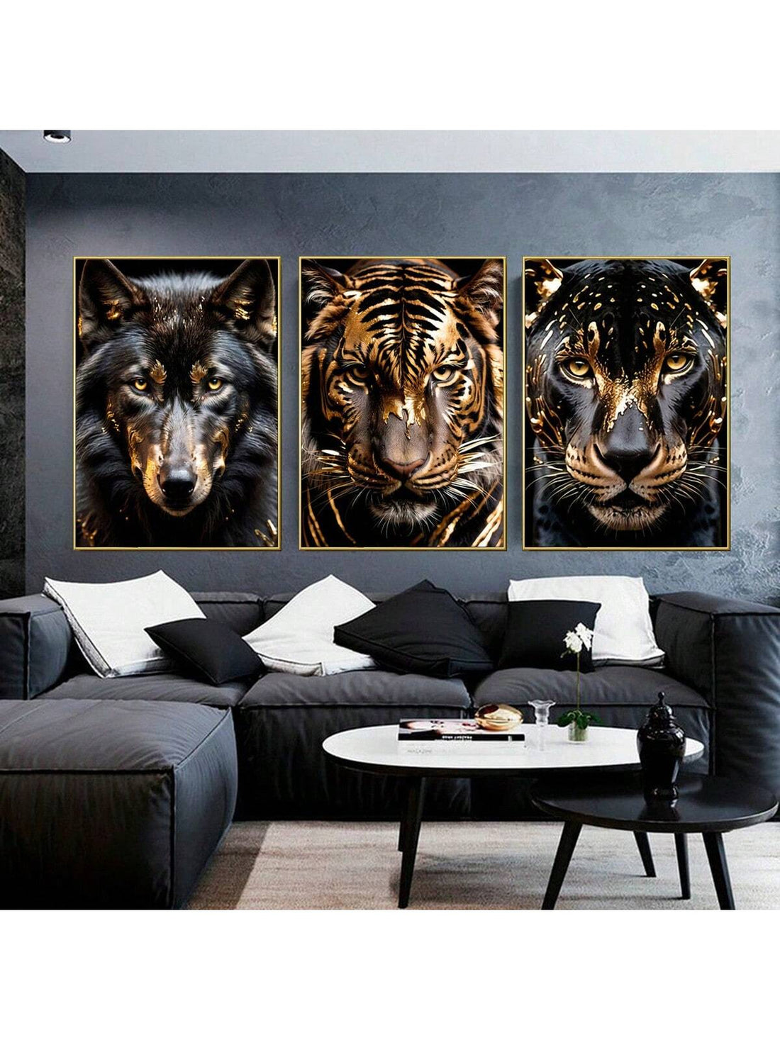 Transform your space with our stunning Black and Golden Animal Wall Art Canvas Poster. Featuring intricate designs and bold colors, it's the perfect addition to your bedroom or living room. Elevate your decor and give the gift of style with this stunning wall art.