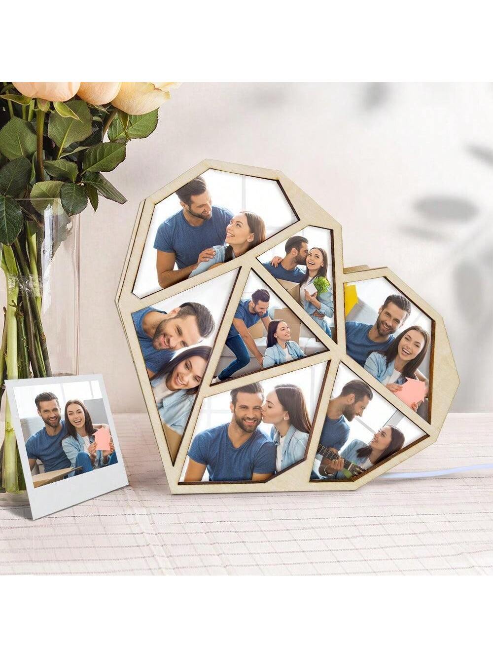 Introducing the perfect personalized gift for your loved ones - a Heart Shape Photo Night Light! This custom LED lamp is a unique and thoughtful present for her, couples, moms, dads, and friends, ideal for special occasions like anniversaries, birthdays, weddings, and holidays.