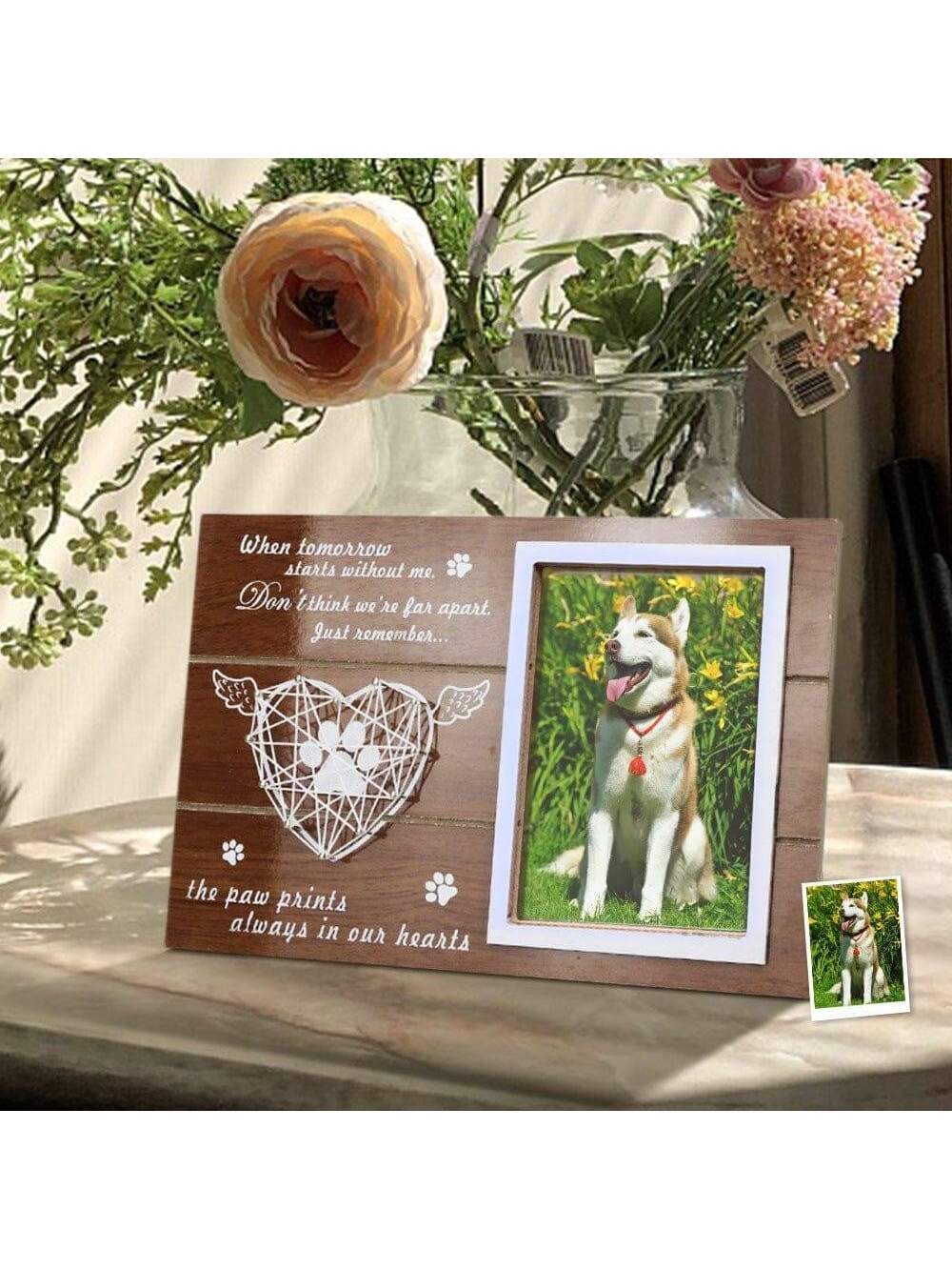 Get a special keepsake for your beloved pet with our Custom Pet Memorial Picture Frame. Personalized with your pet's name, this framed remembrance is a heartfelt bereavement gift for any dog or cat owner. Preserve memories with style and honor the special bond you shared with your furry friend.