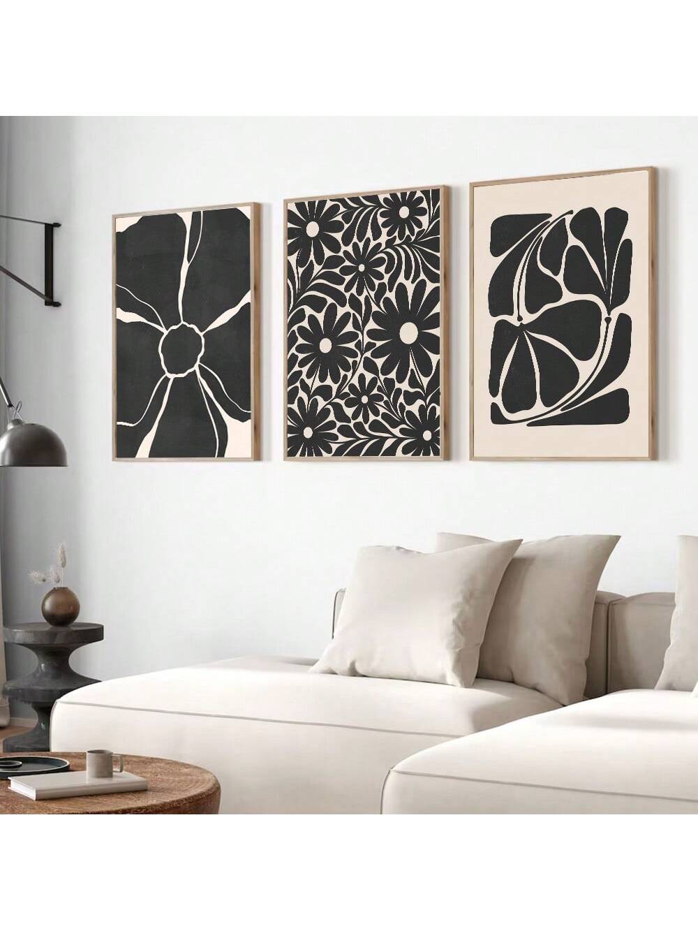 Elevate your home decor with our Chic Mid-Century Botanical Trio. These beautifully crafted abstract floral canvas prints will add a touch of modern elegance to any room. With their vibrant colors and sleek design, they are the perfect addition to create a chic and stylish atmosphere.