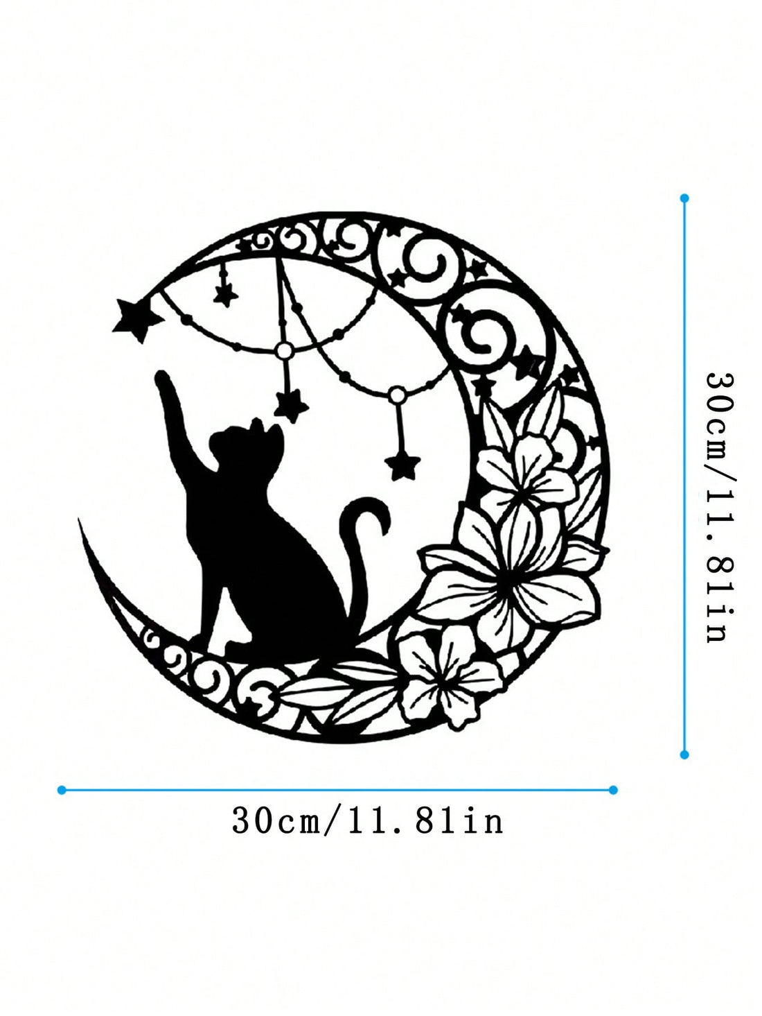 Add a touch of mystery and whimsy to your home decor with our Mysterious Moon and Black Cat Wall Hanging Art Ornament. Crafted with intricate details, this unique piece is sure to catch the eye and add a sense of wonder to any room. Made from high-quality materials, it's a durable and stylish addition to your space.